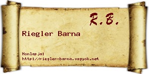 Riegler Barna névjegykártya